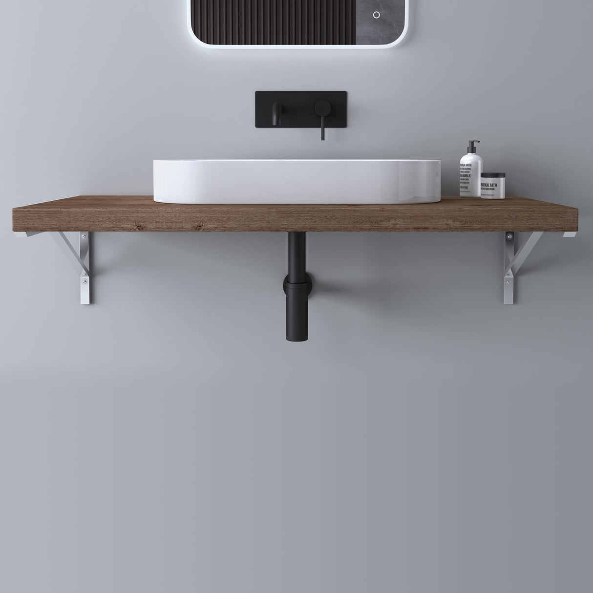 glasvilla Design Wandkonsole aus Edelstahl Waschtisch Halterung WH02