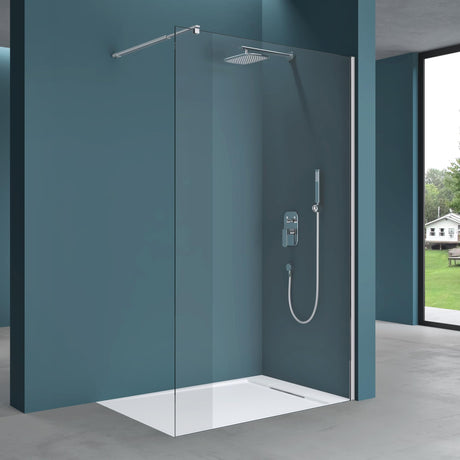 Paroi de douche Glasvilla pour douche, cloison de douche, douche à l'italienne, verre de sécurité ESG 10 mm, verre NANO Bremen2K