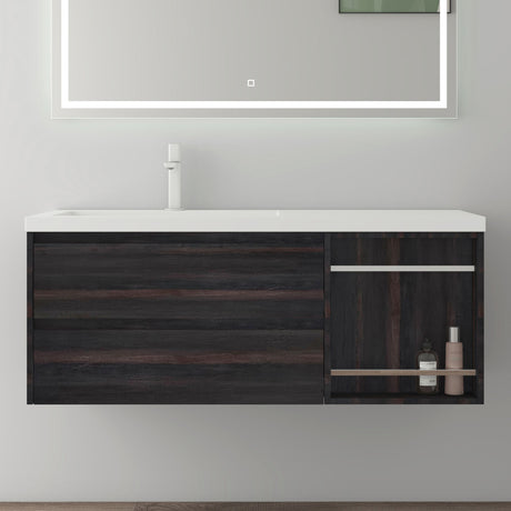 glasvilla Badmöbel-Set Waschtisch mit Unterschrank mineralguss Waschbecken-Unterschrank 120x46x49cm Open