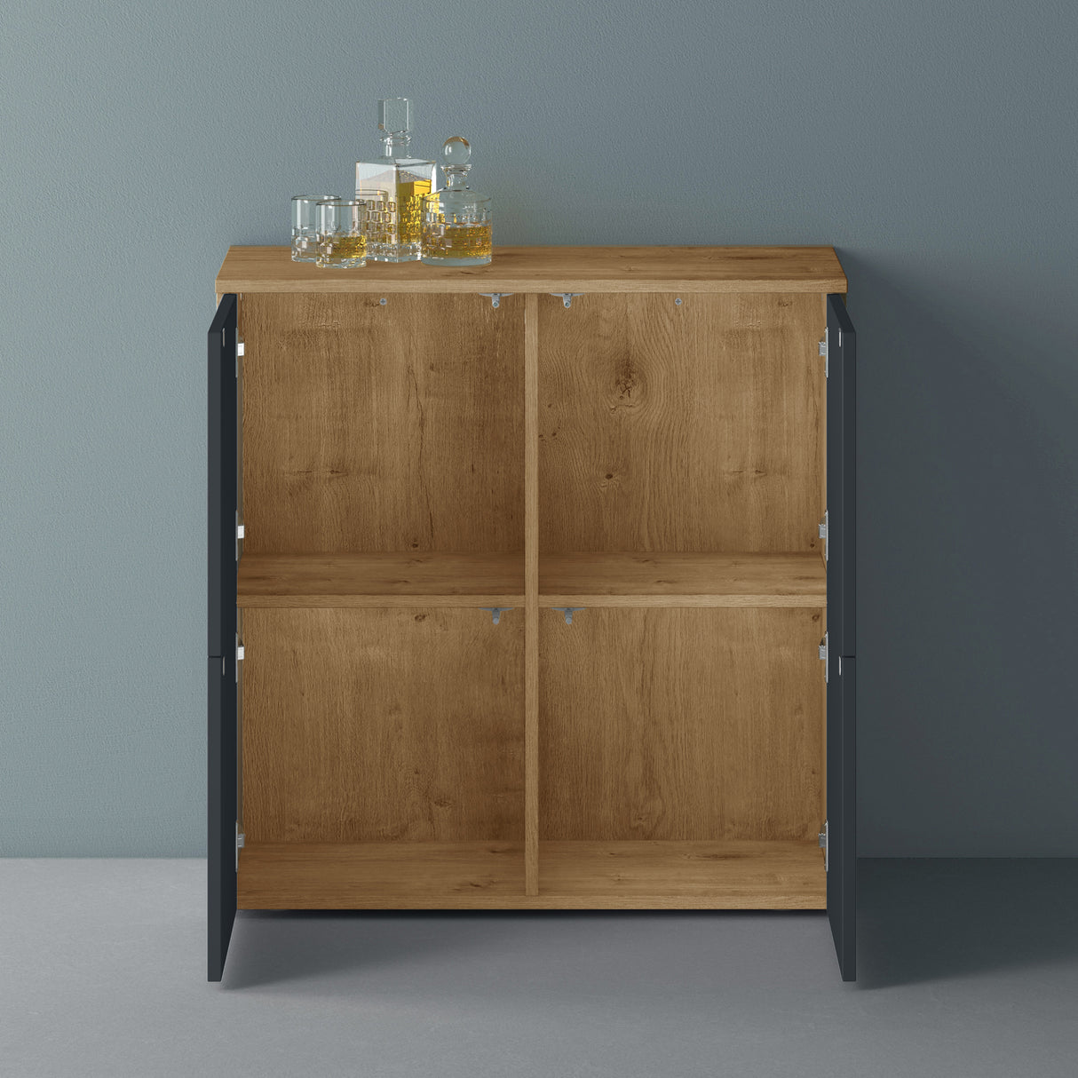 Commode de rangement à 4 portes, buffet, meuble polyvalent, meuble de rangement Glasvilla Schrank04