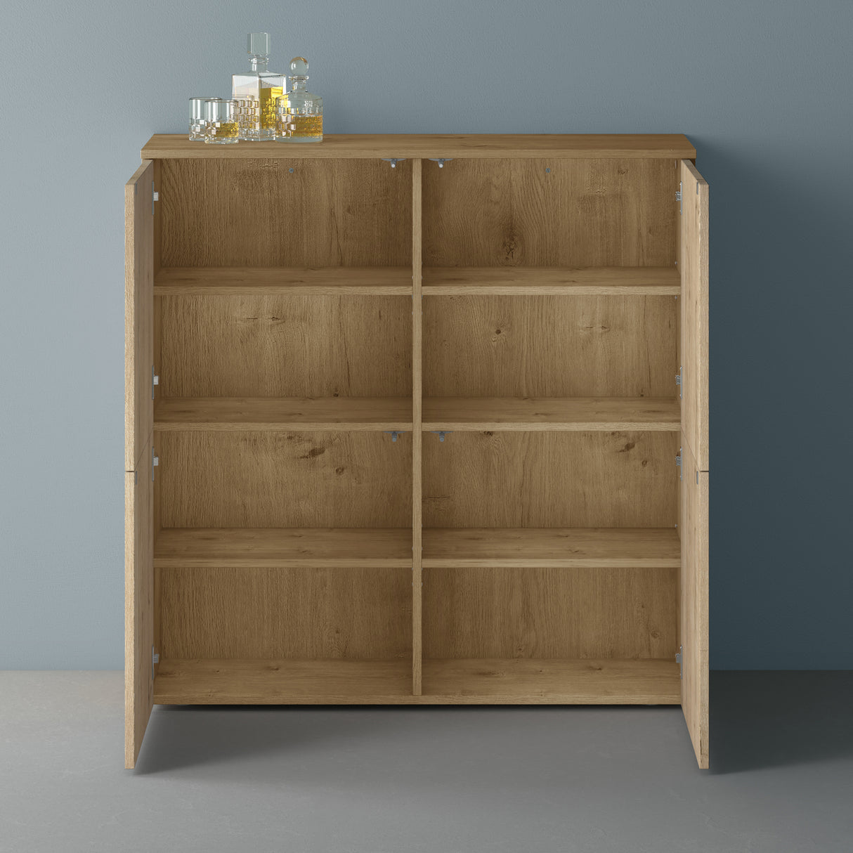 Commode de rangement à 4 portes, buffet, meuble polyvalent, meuble de rangement Glasvilla Schrank04