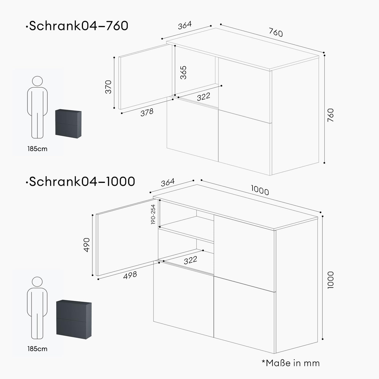 Commode de rangement à 4 portes, buffet, meuble polyvalent, meuble de rangement Glasvilla Schrank04