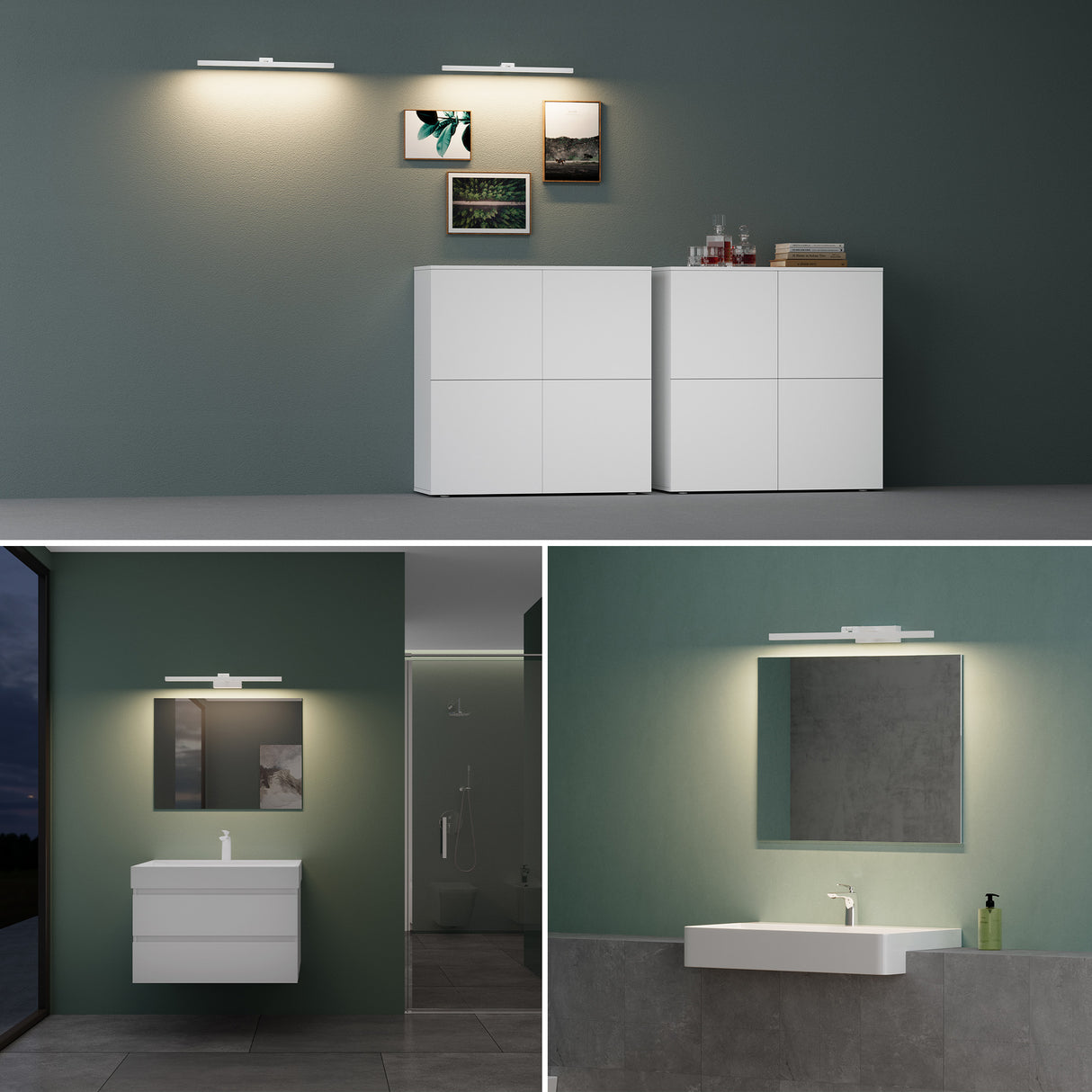 Lampe de salle de bain LED pour miroir Glasvilla | Lampe miroir, lampe de salle de bain 4000K | 9 W rotatif à 180° d'une beauté radieuse 