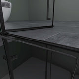 Paroi de douche Glasvilla noire, cloison de douche en verre trempé de 6 mm avec revêtement NANO en verre transparent et crochet porte-serviettes Rav64K