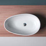 glasvilla Waschbecken oval Aufsatzwaschbecken ohne Hahnloch und Überlauf Col809