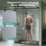 glasvilla Duschtür Nischentür dusche mit Doppelschiebetür Duschakbine Duschabtrennung, 8mm Sicherheitsglas mit Nanobeschichtung, Soft-Close-System Teramo67K