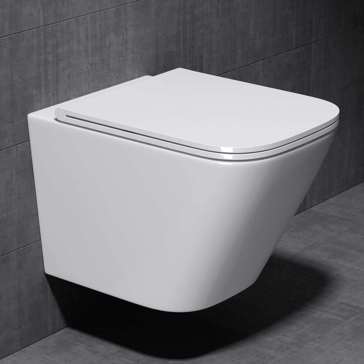 glasvilla Spülrandlos Wand WC schwarz Hänge WC + WC Sitz (mit Softclose) A112 NEU!!!