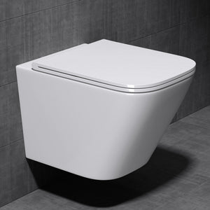 WC suspendu sans bride Glasvilla, noir, + abattant (à fermeture amortie) A112 NOUVEAU !!!