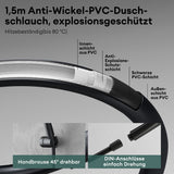 glasvilla Soffione Doccia con 4 Modalità, Doccino per Doccia in Ottone con Tubo Flessibile da 1.5m, Telefono Doccia Universale Facile da Installare Duschsystem8