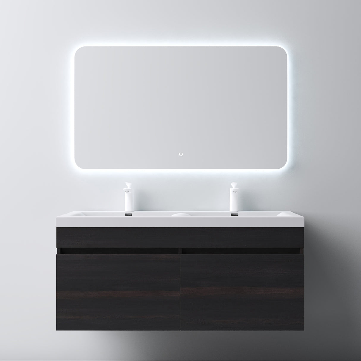 Ensemble de meubles de salle de bain Glasvilla Meubles de salle de bain avec lavabo en fonte minérale Meuble sous-vasque Botanica 