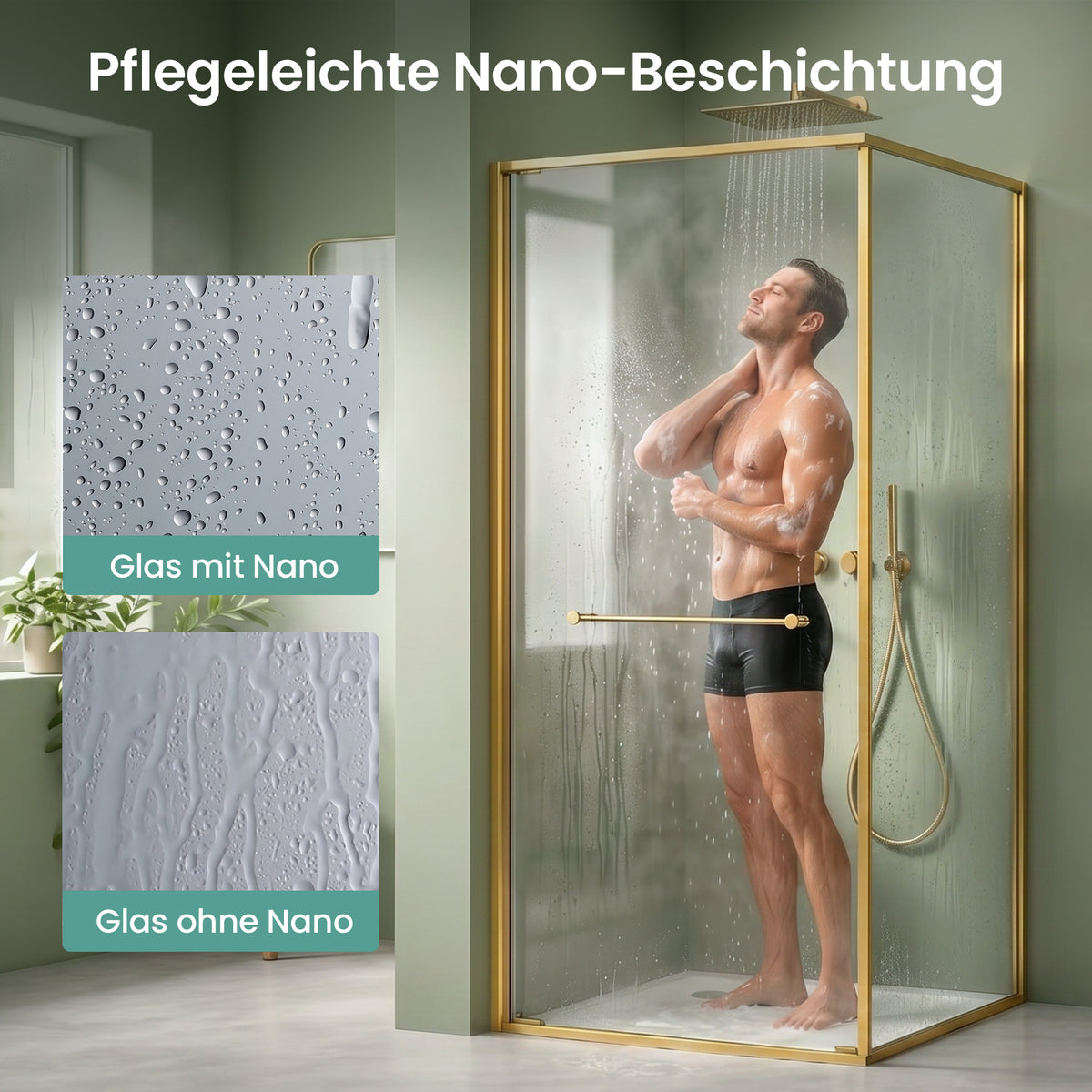 glasvilla Duschkabine Eckeinstieg  mit Schiebetür nach innen, Eckdusche Duschabtrennung 195cm Höhe, 6mm ESG-Sicherheitsglas Nano-Beschichtung Ravenna69K