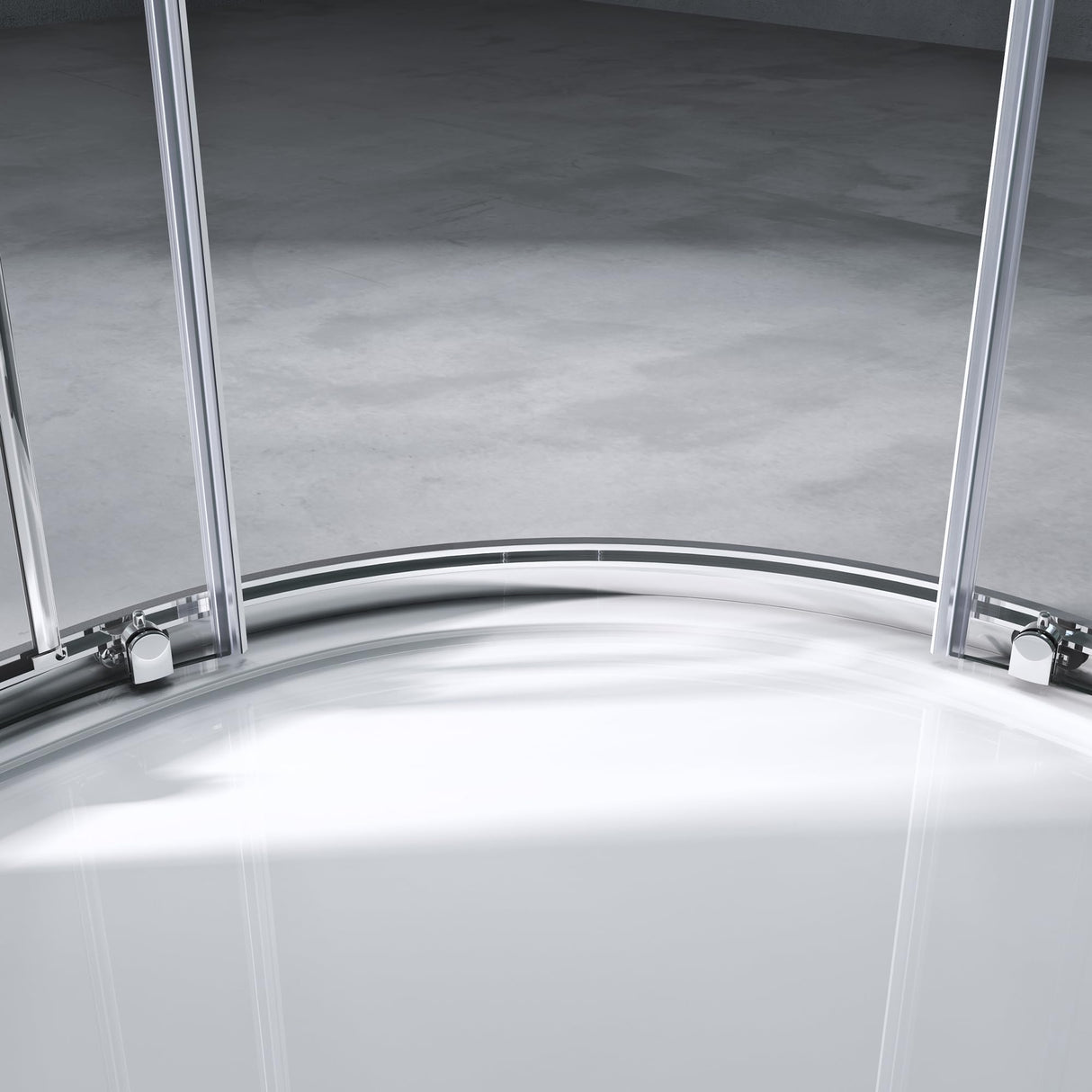 Cabine de douche Glasvilla en quart de cercle avec 2 portes coulissantes en verre de sécurité ESG nano-revêtement Ravenna32K