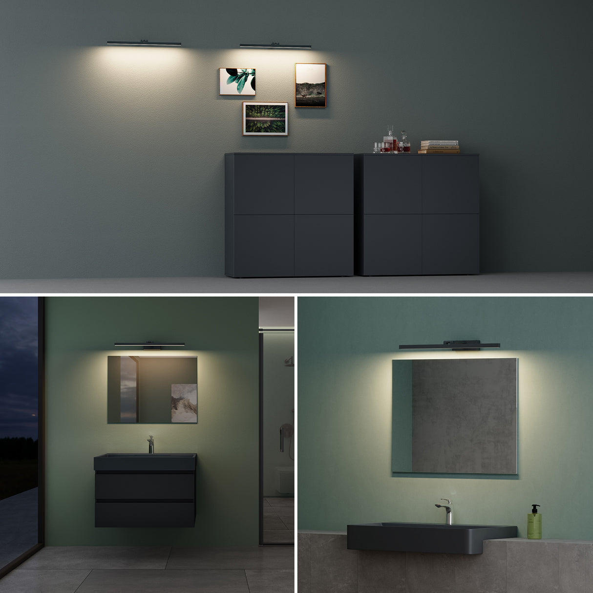 Lampe de salle de bain LED pour miroir Glasvilla | Lampe miroir, lampe de salle de bain 4000K | 9 W rotatif à 180° d'une beauté radieuse 