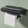 Porte-papier toilette Glasvilla avec étagère, support de papier toilette WC en alliage d'aluminium, dérouleur de papier toilette Lino-05