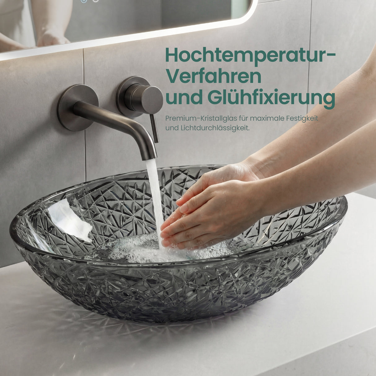 lavabo Glasvilla en verre, vasque à poser, lavabo ovale