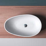 glasvilla Waschbecken oval Aufsatzwaschbecken ohne Hahnloch und Überlauf Col809