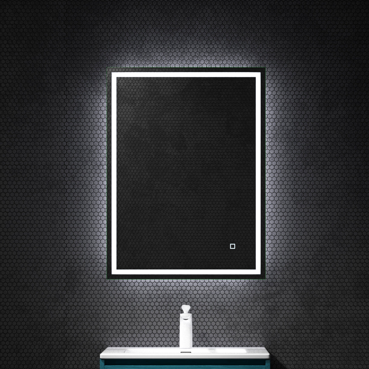 Miroir mural de salle de bain Glasvilla, miroir de salle de bain LED avec interrupteur tactile, revêtement antibuée [Classe énergétique F] 02