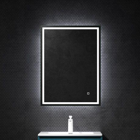 Miroir mural de salle de bain Glasvilla, miroir de salle de bain LED avec interrupteur tactile, revêtement antibuée [Classe énergétique F] 02