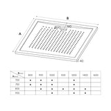 Receveur de douche antidérapant en acrylique de haute qualité, rectangulaire, 70-140 cm, Lucia
