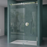 Porte de douche Glasvilla porte de niche douche cloison de douche cabine de douche verre de sécurité 8 mm avec revêtement nano porte coulissante hauteur : 195 cm Teramo04