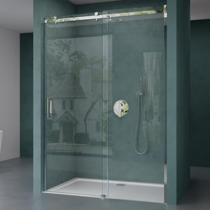 glasvilla Duschtür Nischentür dusche Duschabtrennung Duschkabine 8mm Sicherheitsglas mit Nanobeschichtung Schiebetür Höhe:195cm Teramo04