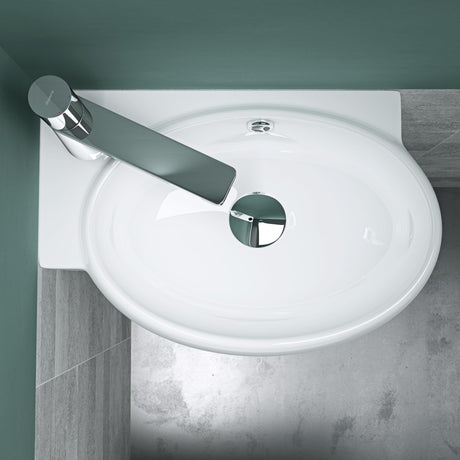 glasvilla Waschbecken Gäste WC Aufsatzwaschbecken Hängewaschbecken aus Keramik mit NANO, BTH: 42x28x15cm, Brüssel001