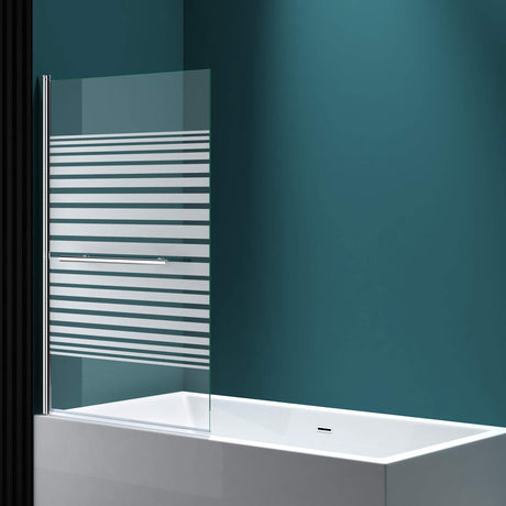 glasvilla Duschwand für Badewanne Badewannenwand faltbar 180° Sicherheitsglas mit NANO 90x140cm Badewannentrennwand Badewannenaufsatz Cortona1121