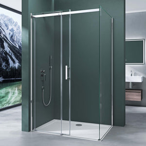 glasvilla Cabine de Douche Paroi de Douche en Verre Sécurit 8mm avec Traitement NANO Douche d’Angle avec Porte Coulissante Ravenna18