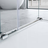 glasvilla U-Form Duschkabine Rahmenlos 195cm Schiebetür Duschabtrennung 8mm ESG Nano Klarglas 4-Punkt Halterung Duschwand Rav17-2UK