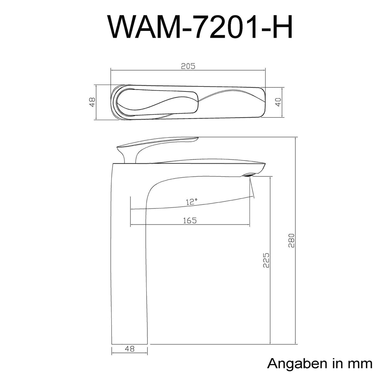Robinet de salle de bain Glasvilla, mitigeur monocommande pour lavabo, installation de salle de bain, WAM-7201