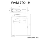 Robinet de salle de bain Glasvilla, mitigeur monocommande pour lavabo, installation de salle de bain, WAM-7201