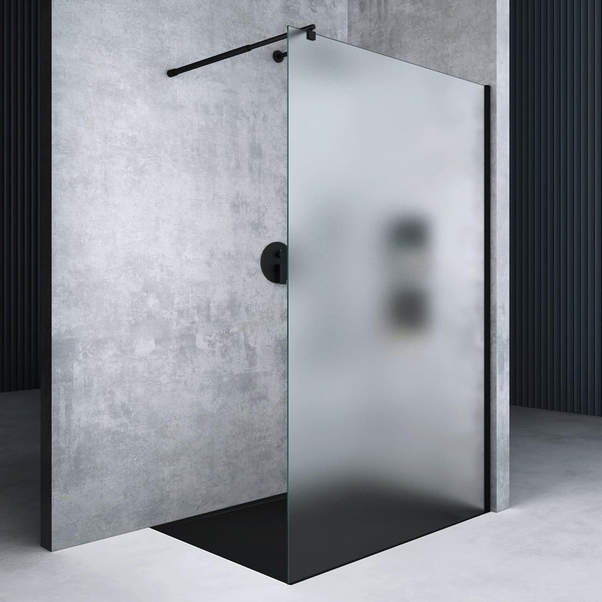 glasvilla Duschwand für Dusche Duschabtrennung Walk-In ESG-Sicherheitsglas 10mm NANO Glas BRAM1&BRAM3 Bremen2 Schwarz