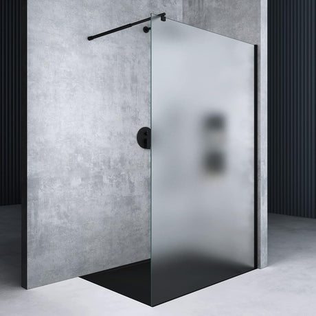 glasvilla Duschwand für Dusche Duschabtrennung Walk-In ESG-Sicherheitsglas 10mm NANO Glas BRAM1&BRAM3 Bremen2 Schwarz