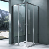 glasvilla Duschkabine mit Doppel-Schiebetür Duschtür Eckeinstieg Echtglas Lotuseffekt 6mm ESG-Sicherheitsglas Ravenna16K