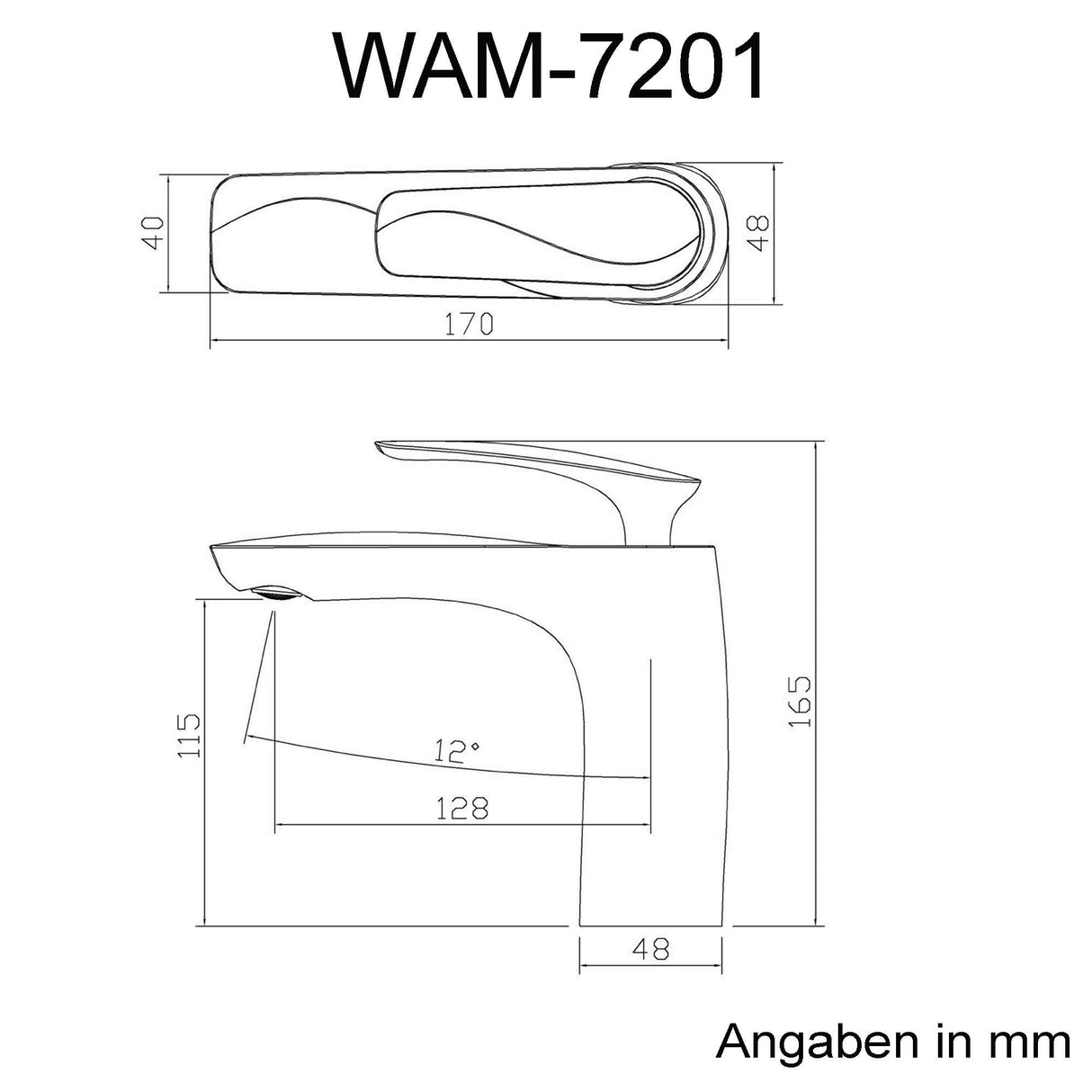Robinet de salle de bain Glasvilla, mitigeur monocommande pour lavabo, installation de salle de bain, WAM-7201