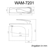 Robinet de salle de bain Glasvilla, mitigeur monocommande pour lavabo, installation de salle de bain, WAM-7201