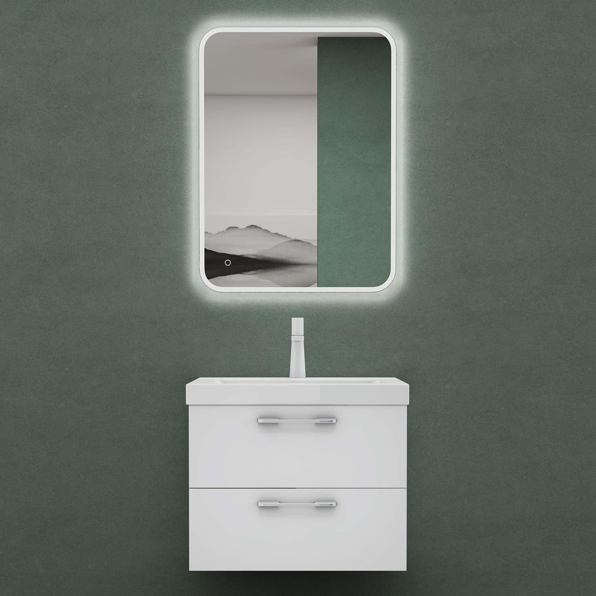 Meuble de salle de bain glasvilla 2 pièces : lavabo et meuble bas prêts à monter Bavaria 