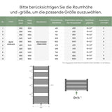 Radiateur de salle de bain Glasvilla Sèche-serviettes électrique pour électricité, raccordement latéral, radiateur tubulaire chauffage salle de bain RHE avec élément chauffant 02
