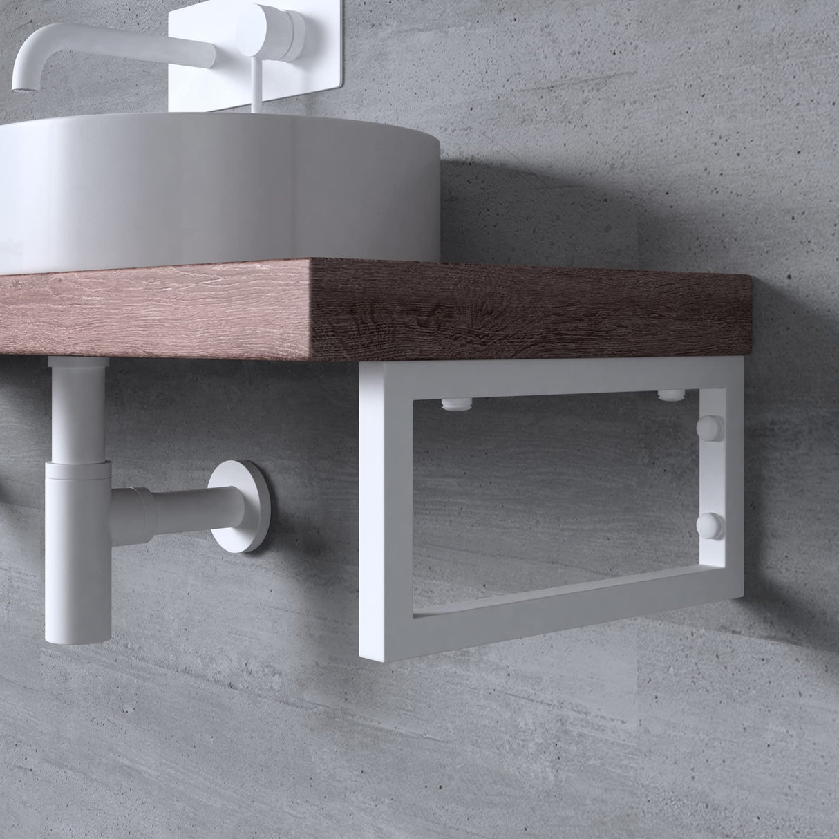 glasvilla Design Wandkonsole aus Edelstahl Waschtisch Halterung 2 Stück WH01