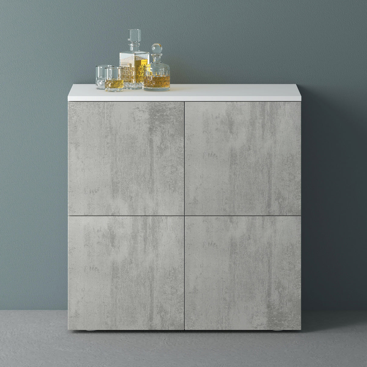 Commode de rangement à 4 portes, buffet, meuble polyvalent, meuble de rangement Glasvilla Schrank04