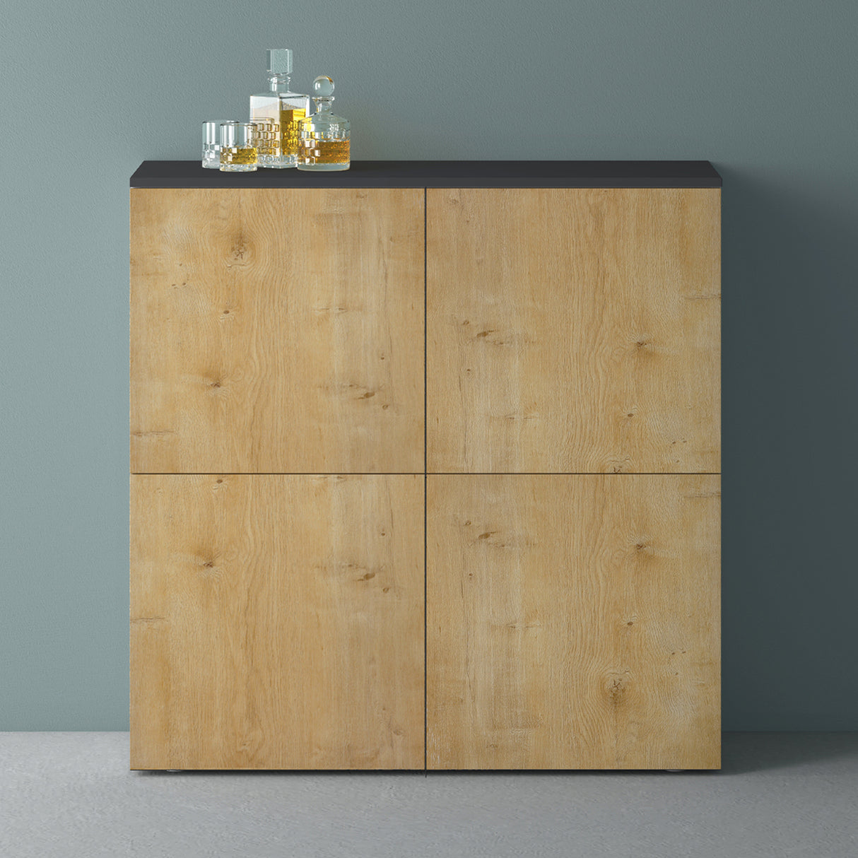 Commode de rangement à 4 portes, buffet, meuble polyvalent, meuble de rangement Glasvilla Schrank04