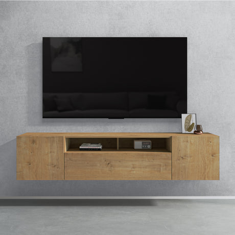 Meuble TV Glasvilla Meuble TV 3 portes avec fermeture amortie Meuble bas mural Table TV pour salon Fernsehschrank03