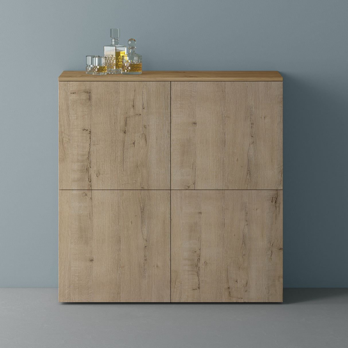 Commode de rangement à 4 portes, buffet, meuble polyvalent, meuble de rangement Glasvilla Schrank04