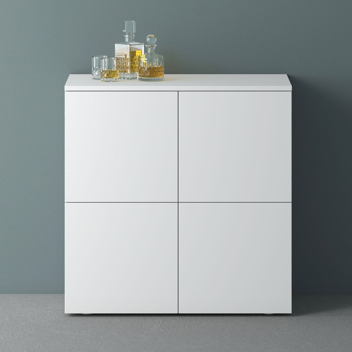 Commode de rangement à 4 portes, buffet, meuble polyvalent, meuble de rangement Glasvilla Schrank04