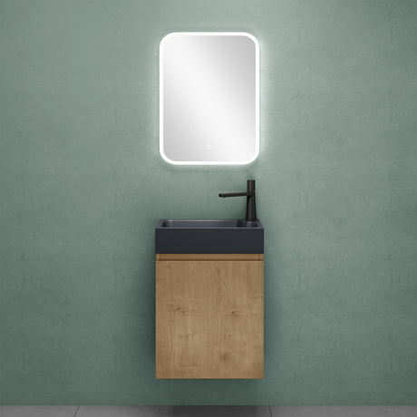 Ensemble de meubles de salle de bain Glasvilla Meubles de salle de bain composés d'un lavabo en anthracite mat et d'un meuble bas pour lavabo LTH: 46x26x63cm Pisa02