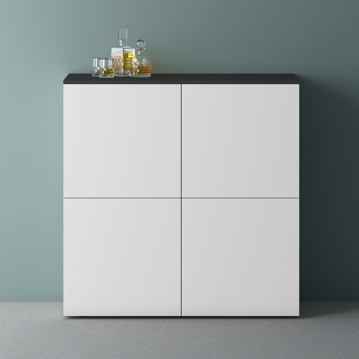Commode de rangement à 4 portes, buffet, meuble polyvalent, meuble de rangement Glasvilla Schrank04