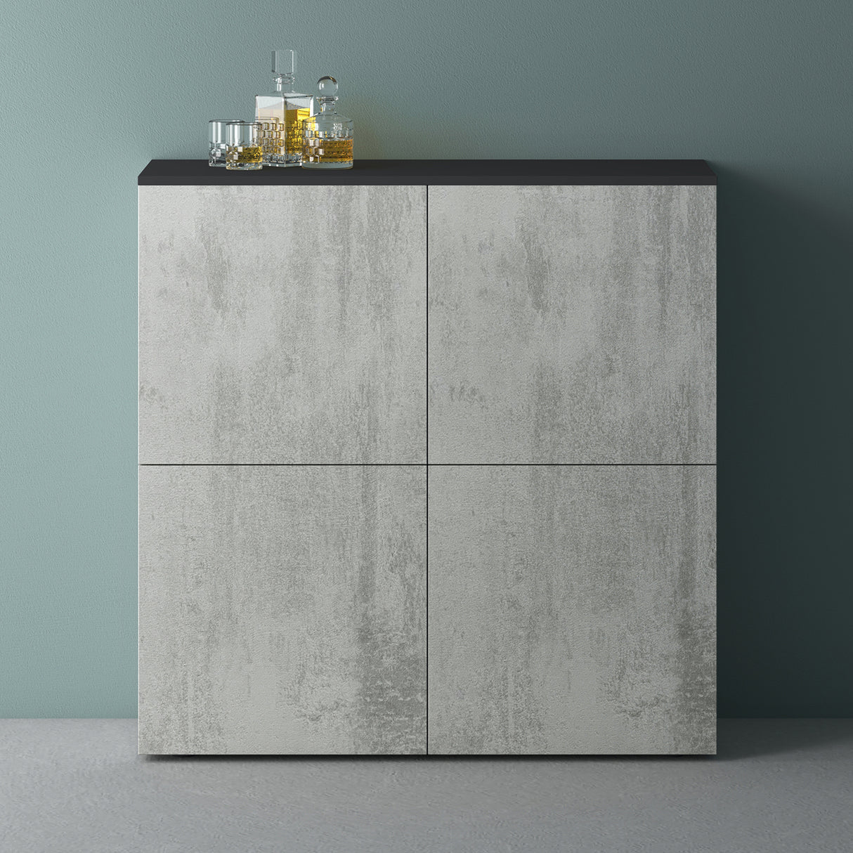 Commode de rangement à 4 portes, buffet, meuble polyvalent, meuble de rangement Glasvilla Schrank04