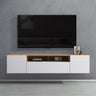 Meuble TV Glasvilla Meuble TV 3 portes avec fermeture amortie Meuble bas mural Table TV pour salon Fernsehschrank03
