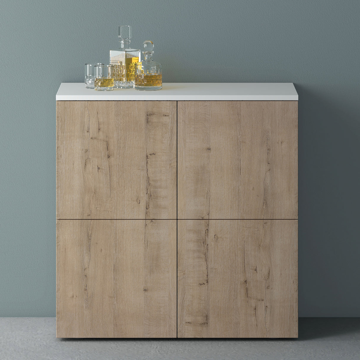 Commode de rangement à 4 portes, buffet, meuble polyvalent, meuble de rangement Glasvilla Schrank04