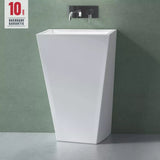 glasvilla Design Standwaschbecken freistehend Col38 weiß, aus Mineralguss, Waschtisch, BTH: 60x42x90cm